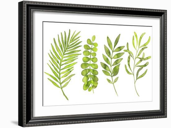 Watercolor Greenery Set with Leaves, Herbs and Branches-Maria Mirnaya-Framed Art Print