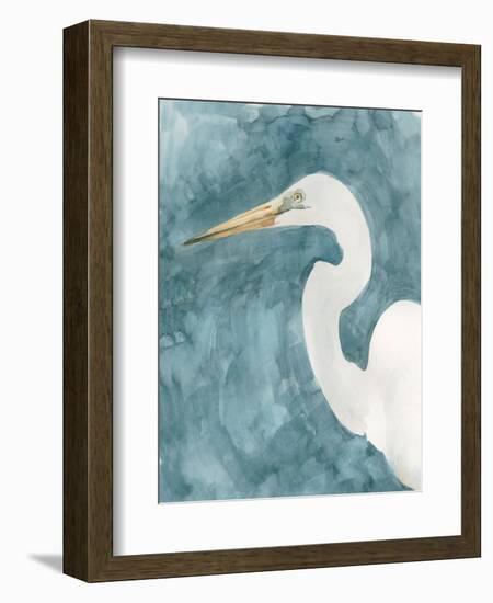 Watercolor Heron Portrait I-Emma Caroline-Framed Premium Giclee Print