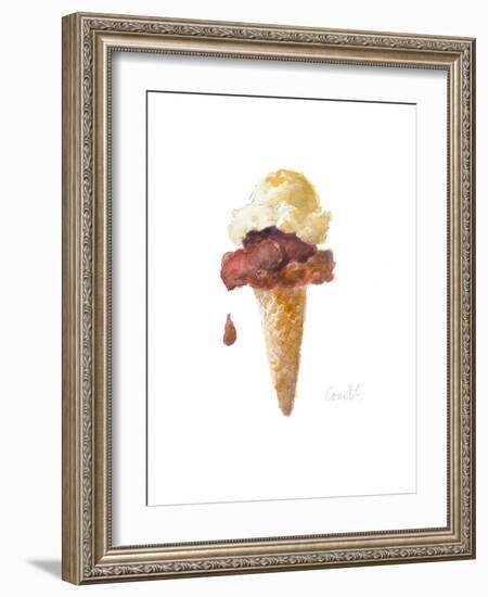 Watercolor Ice Cream Cone I-Lanie Loreth-Framed Art Print