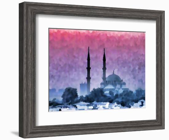 Watercolor Istanbul-Baloncici-Framed Art Print