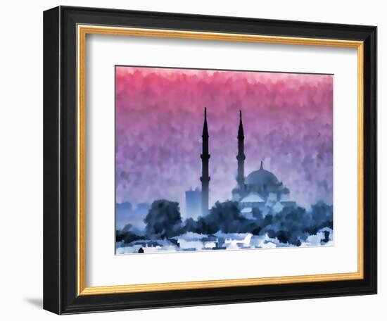 Watercolor Istanbul-Baloncici-Framed Art Print