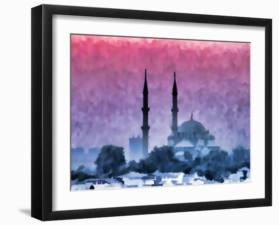 Watercolor Istanbul-Baloncici-Framed Art Print