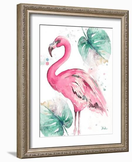 Watercolor Leaf Flamingo I-Patricia Pinto-Framed Art Print