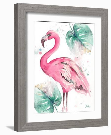 Watercolor Leaf Flamingo I-Patricia Pinto-Framed Art Print