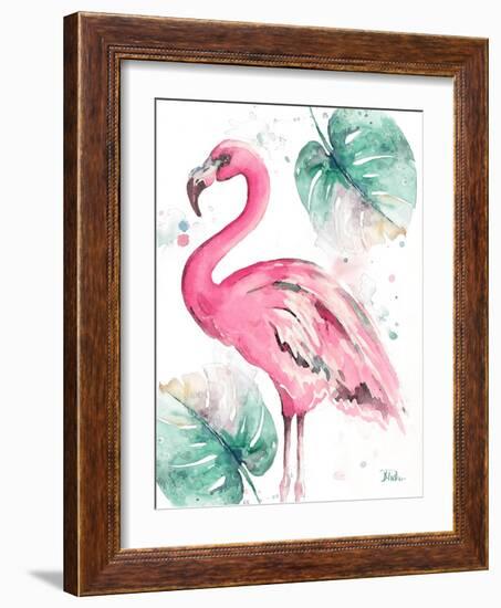 Watercolor Leaf Flamingo I-Patricia Pinto-Framed Art Print