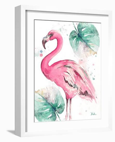 Watercolor Leaf Flamingo I-Patricia Pinto-Framed Art Print