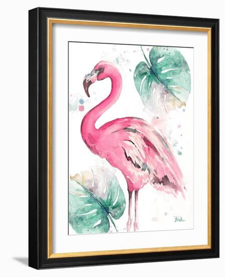 Watercolor Leaf Flamingo I-Patricia Pinto-Framed Art Print