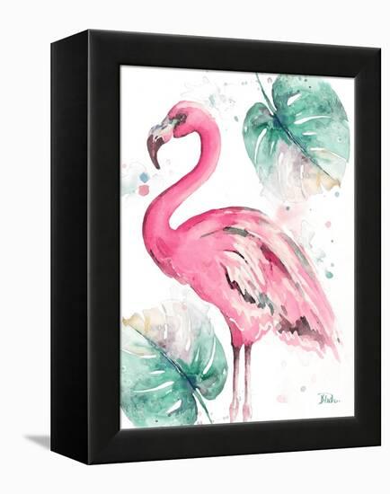 Watercolor Leaf Flamingo I-Patricia Pinto-Framed Stretched Canvas