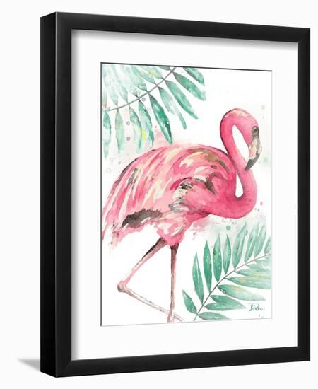 Watercolor Leaf Flamingo II-Patricia Pinto-Framed Art Print