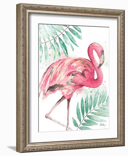 Watercolor Leaf Flamingo II-Patricia Pinto-Framed Art Print