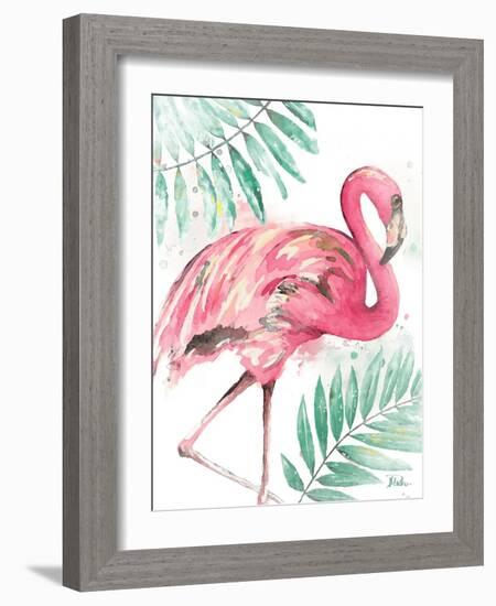 Watercolor Leaf Flamingo II-Patricia Pinto-Framed Art Print