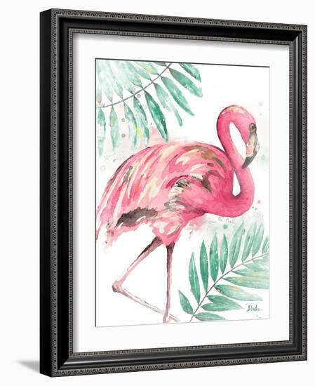 Watercolor Leaf Flamingo II-Patricia Pinto-Framed Art Print