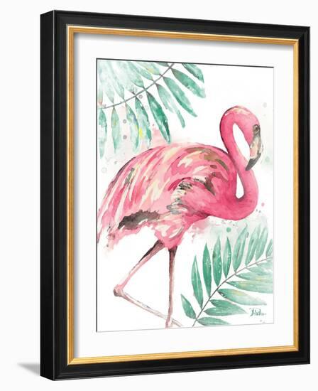 Watercolor Leaf Flamingo II-Patricia Pinto-Framed Art Print