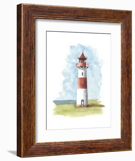 Watercolor Lighthouse II-Naomi McCavitt-Framed Premium Giclee Print