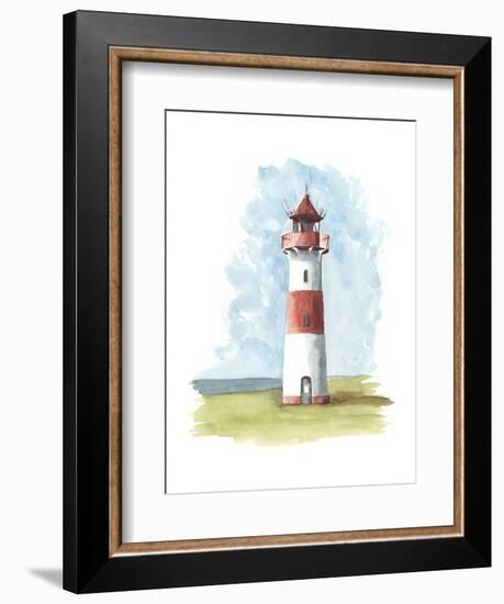 Watercolor Lighthouse II-Naomi McCavitt-Framed Premium Giclee Print