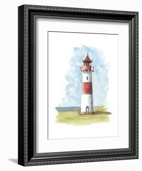 Watercolor Lighthouse II-Naomi McCavitt-Framed Art Print