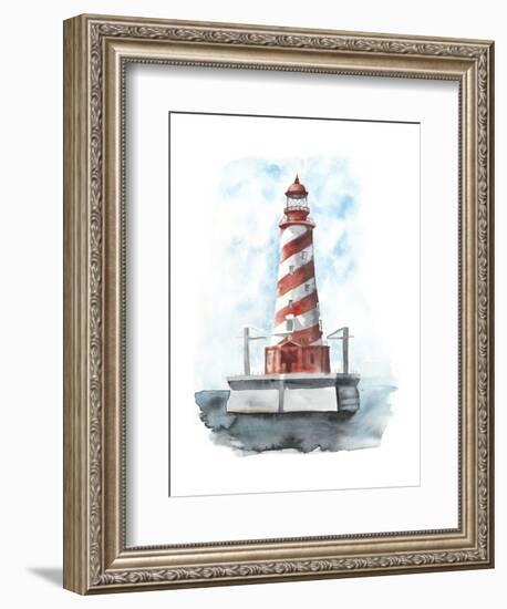 Watercolor Lighthouse IV-Naomi McCavitt-Framed Art Print