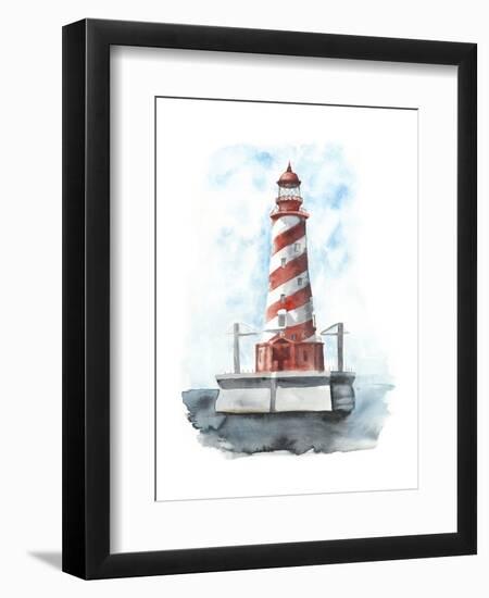 Watercolor Lighthouse IV-Naomi McCavitt-Framed Art Print