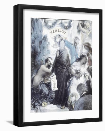 Watercolor Lithograph Commemorating Centenary of Birth of Hector Berlioz, 1903-Henri Fantin-Latour-Framed Giclee Print