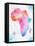 Watercolor Map Africa Pink Blue-anna42f-Framed Stretched Canvas