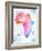 Watercolor Map Africa Pink Blue-anna42f-Framed Art Print