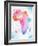 Watercolor Map Africa Pink Blue-anna42f-Framed Art Print