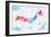 Watercolor Map Japan Pink Blue-anna42f-Framed Art Print