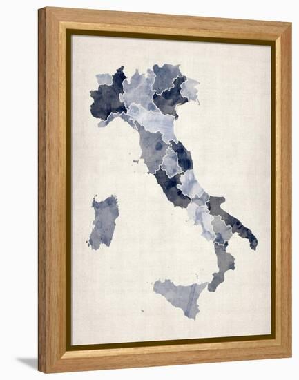 Watercolor Map of Italy-Michael Tompsett-Framed Stretched Canvas