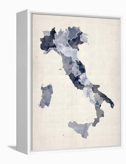 Watercolor Map of Italy-Michael Tompsett-Framed Stretched Canvas