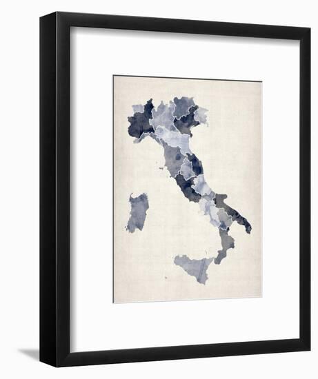 Watercolor Map of Italy-Michael Tompsett-Framed Art Print