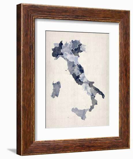 Watercolor Map of Italy-Michael Tompsett-Framed Art Print