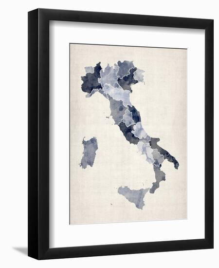 Watercolor Map of Italy-Michael Tompsett-Framed Art Print