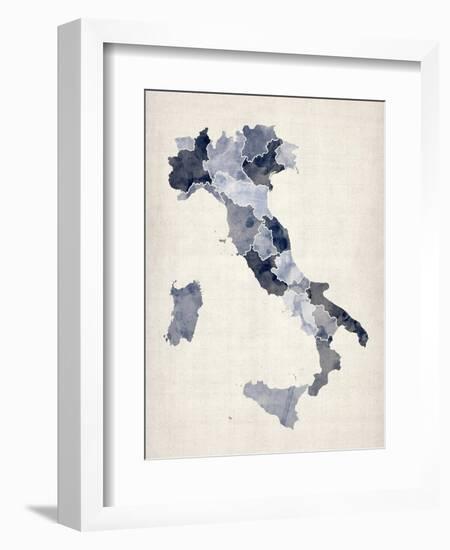 Watercolor Map of Italy-Michael Tompsett-Framed Art Print