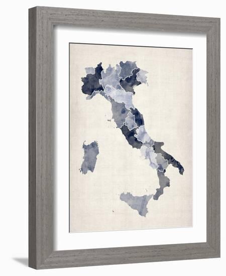 Watercolor Map of Italy-Michael Tompsett-Framed Art Print