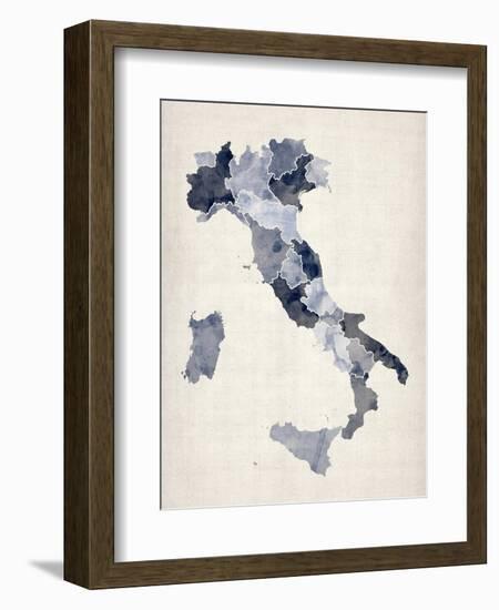 Watercolor Map of Italy-Michael Tompsett-Framed Premium Giclee Print