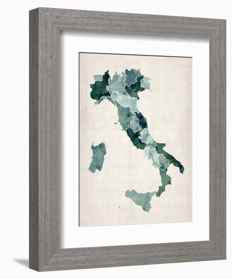 Watercolor Map of Italy-Michael Tompsett-Framed Art Print