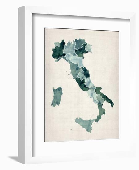 Watercolor Map of Italy-Michael Tompsett-Framed Art Print