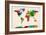 Watercolor Map of the World Map-Michael Tompsett-Framed Premium Giclee Print