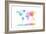 Watercolor Map of the World Map-Michael Tompsett-Framed Art Print