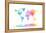 Watercolor Map of the World Map-Michael Tompsett-Framed Stretched Canvas