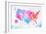 Watercolor Map United States Pink Blue-anna42f-Framed Art Print