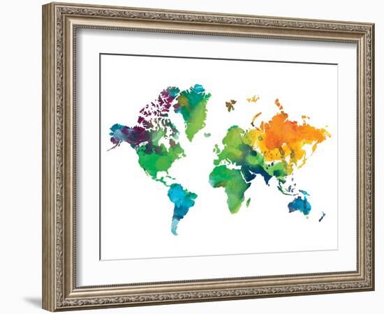 Watercolor Map-Victoria Brown-Framed Art Print