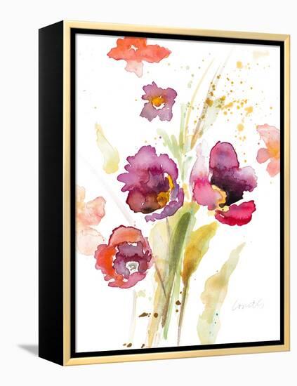 Watercolor Modern Poppies-Lanie Loreth-Framed Stretched Canvas