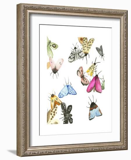 watercolor moths 1-Natasha Marie-Framed Giclee Print