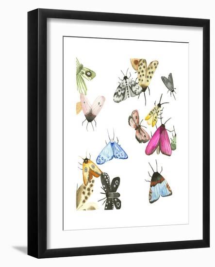 watercolor moths 1-Natasha Marie-Framed Giclee Print