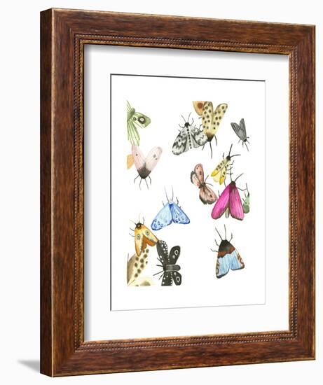 watercolor moths 1-Natasha Marie-Framed Giclee Print