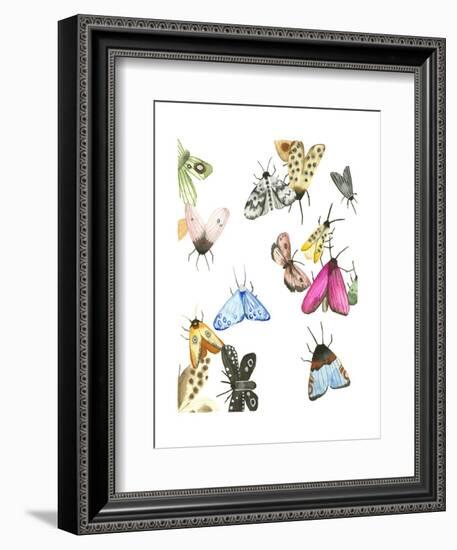 watercolor moths 1-Natasha Marie-Framed Giclee Print