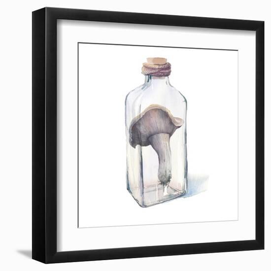 Watercolor Mushroom in Glass Bottle-Eisfrei-Framed Art Print