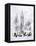 Watercolor New York Buildings-anna42f-Framed Stretched Canvas
