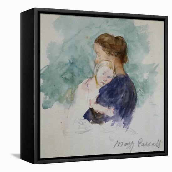 Watercolor of Mother and Child by Mary Cassatt-Geoffrey Clements-Framed Premier Image Canvas